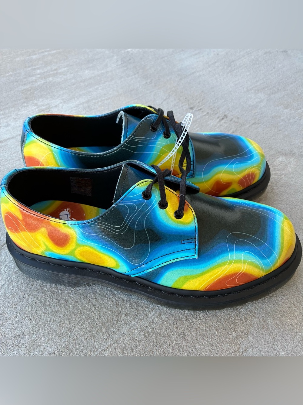 DR. MARTENS 1461 Genix Nappa Men SZ 7 Leather Oxford Shoes Heat Map PRINT Rare
